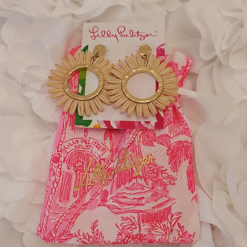 Lilly Pulitzer Gold Floral Earrings